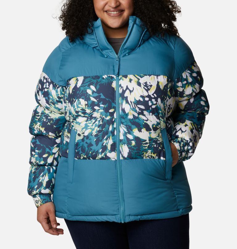 Women\'s Columbia Pike Lake II Insulated Jackets Turquoise / Flower | Plus Size CA-F05LA